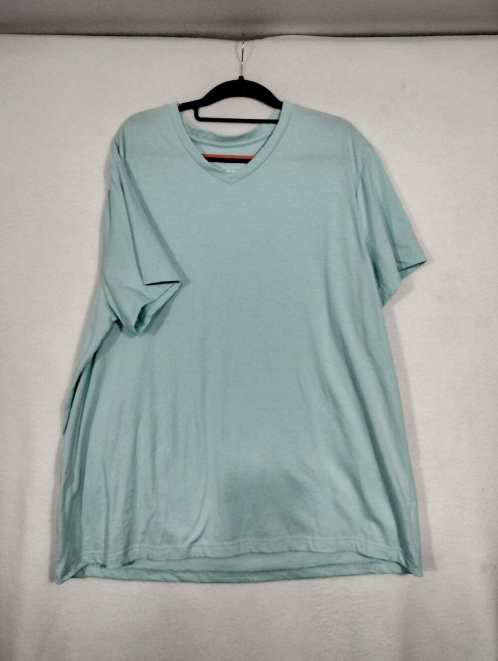 George Womens V-Neck Short Sleeve Tee - Light Aqua